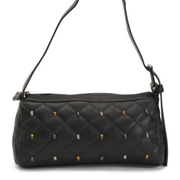BETSEY JOHNSON Quilted Shoulder With Mini Skull Studs - Picture 1 of 1